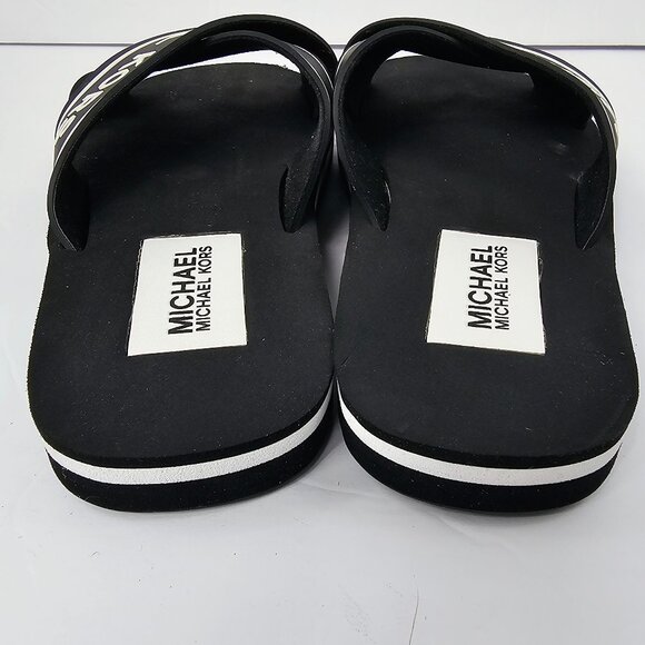 Michael Kors Women's Sparrow Black & White Criss Cross Slide Sandals Size 8M - Picture 6 of 9